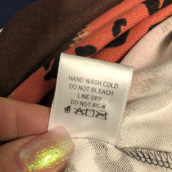 Oddy Leopard Block Brown Salmon Poncho One Size Animal Print Pullover Sweater - Picture 10 of 10